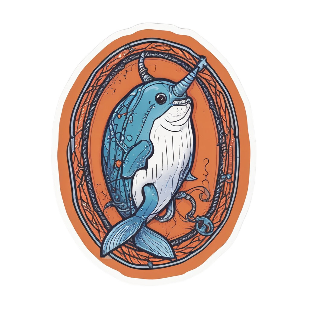 Anchor Bound Narwhal — ocean nursery stickers