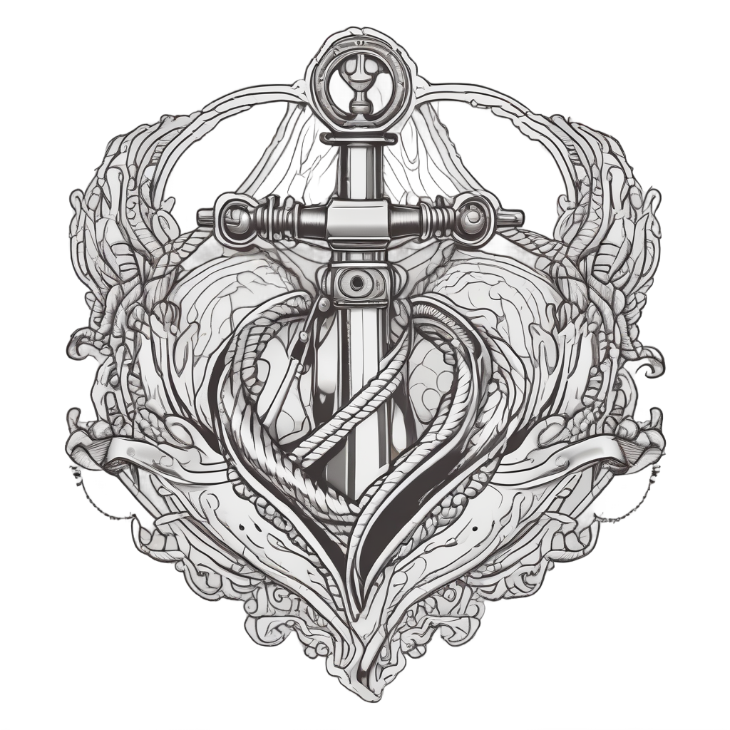 Anchor Dagger Heart — american traditional stickers