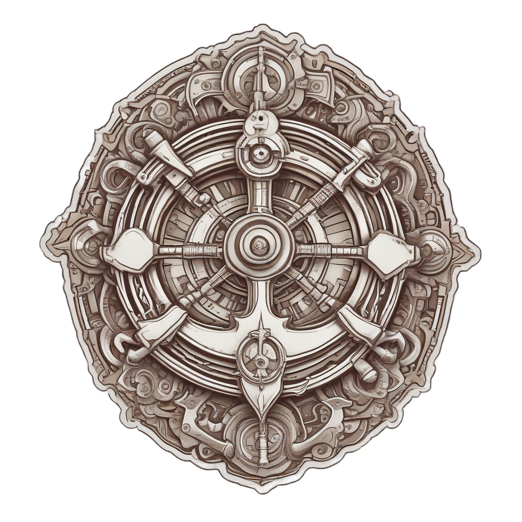 Anchor Gear Steampunk — american traditional stickers