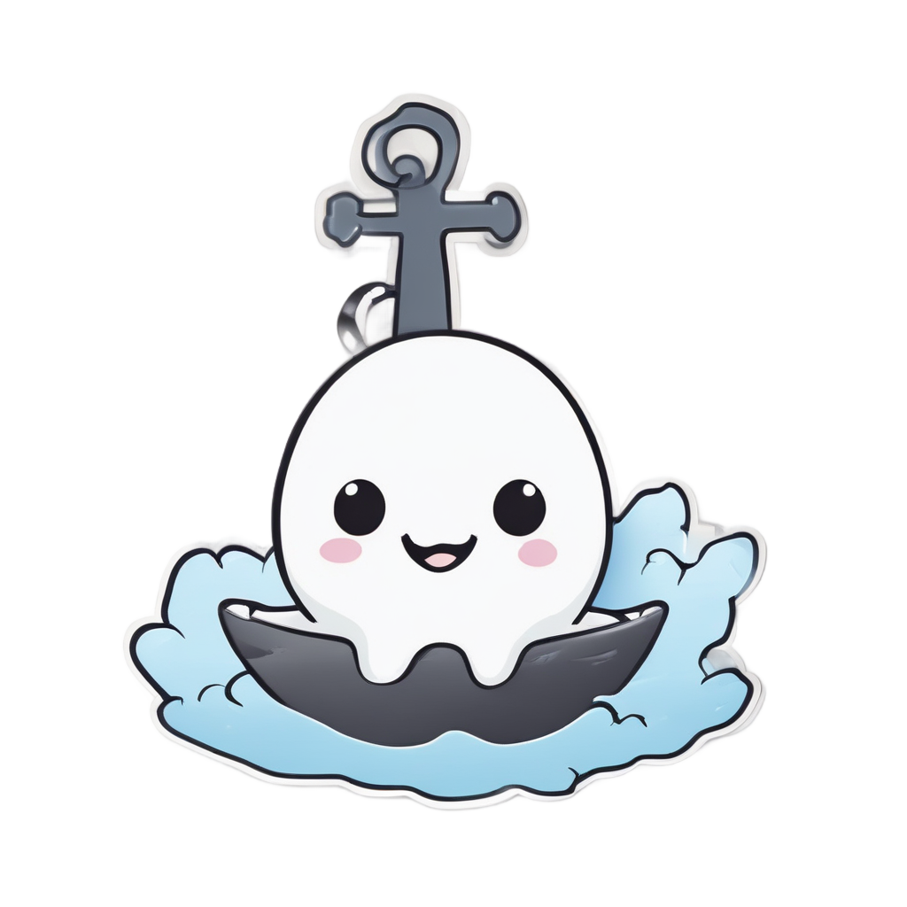 Anchor Ghostly Boo — american traditional stickers