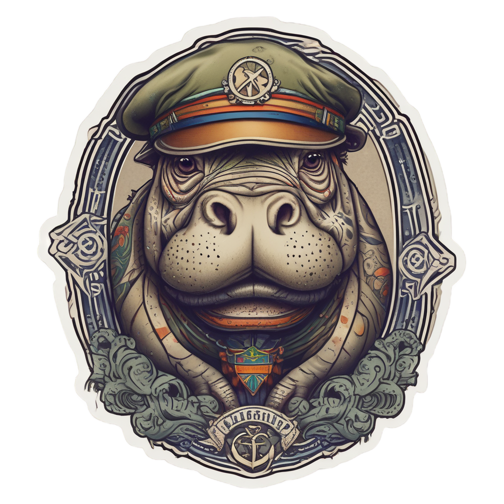 Anchor Hippo Mariner — safari nursery stickers