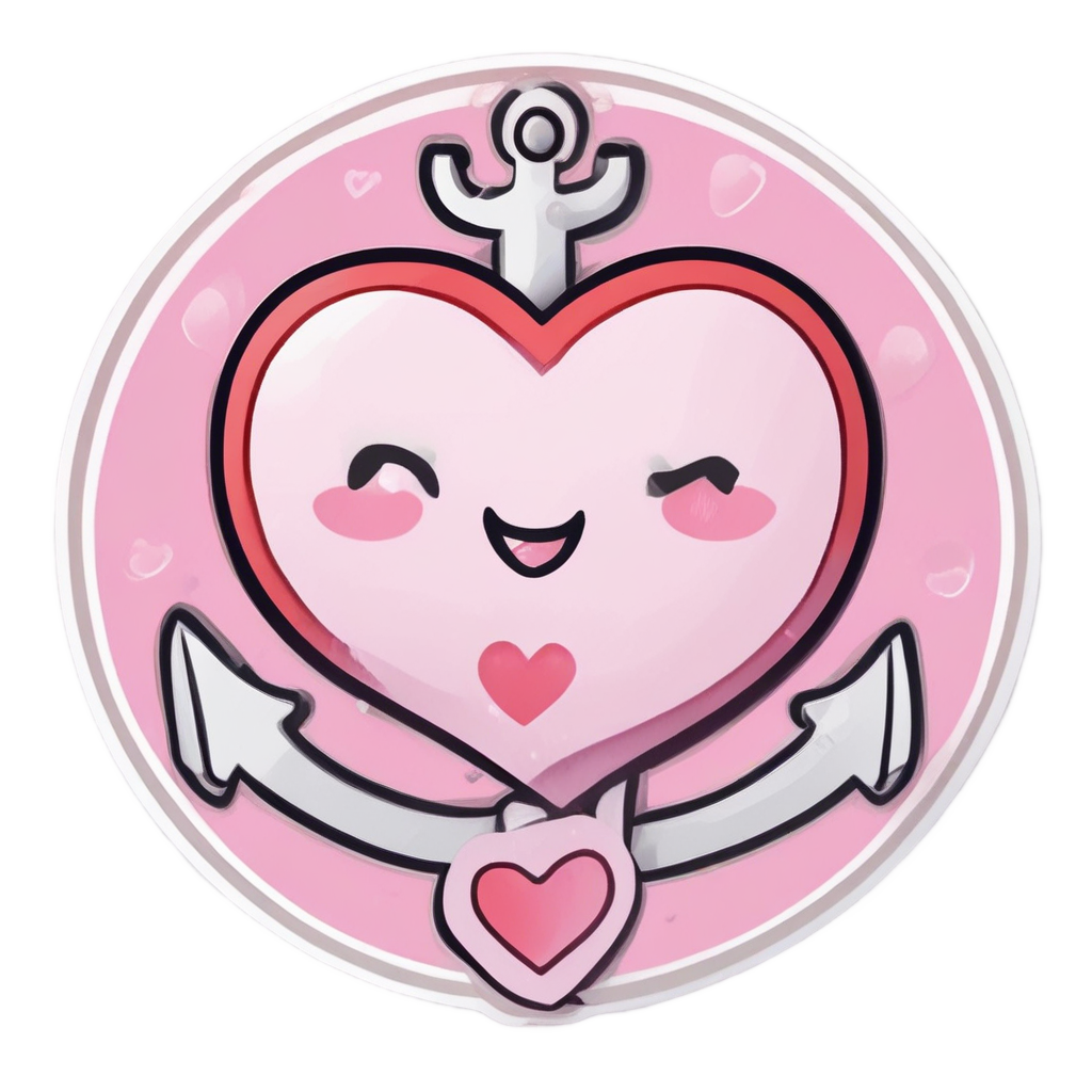 Anchor holding a heart — american traditional stickers