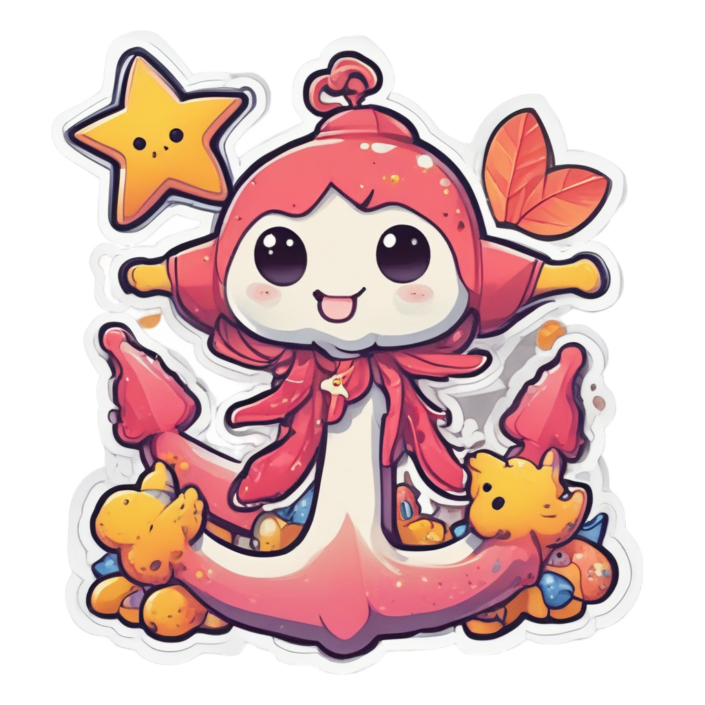 Anchor Holding a Starfish — american traditional stickers
