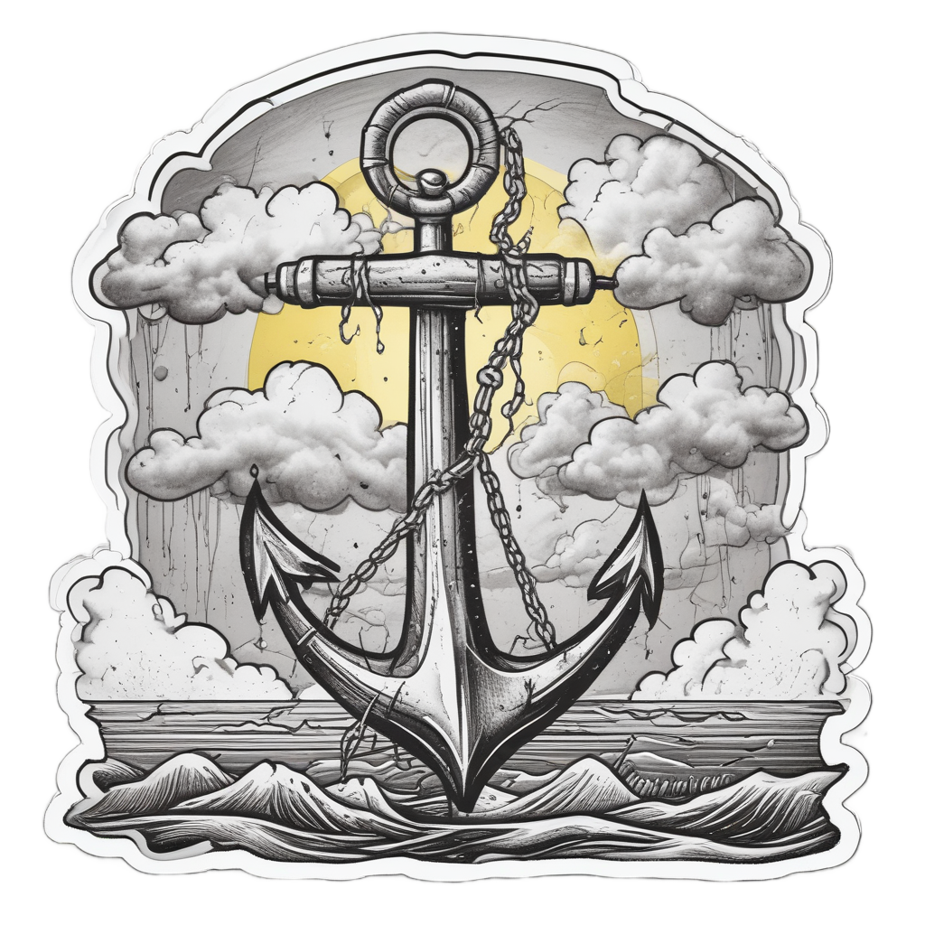 Anchor in a Storm — american traditional stickers
