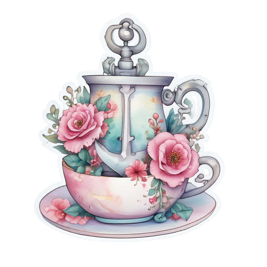 Anchor in a Teacup — american traditional stickers