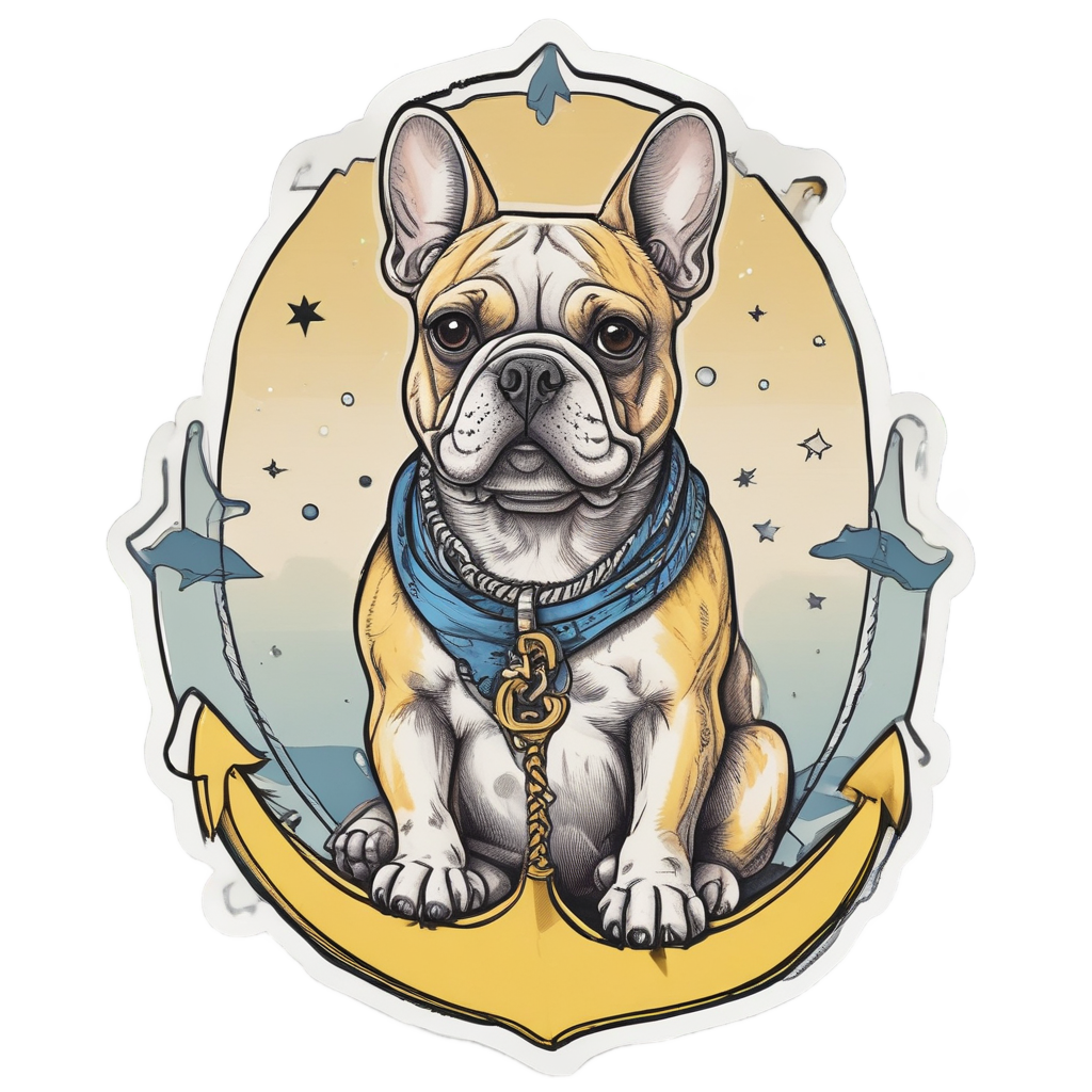 Anchor Paw Bulldog — animals & pets stickers