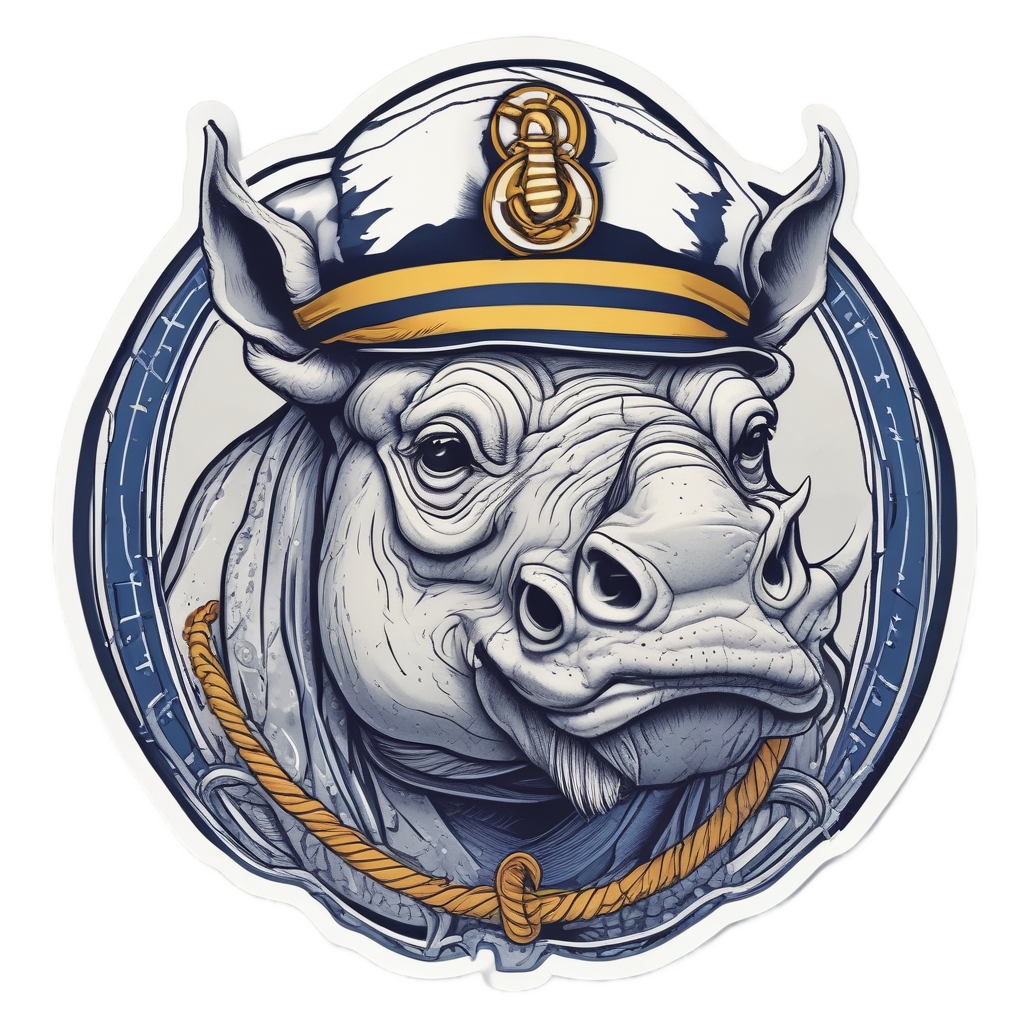 Anchor Rhino Sailor — safari nursery stickers