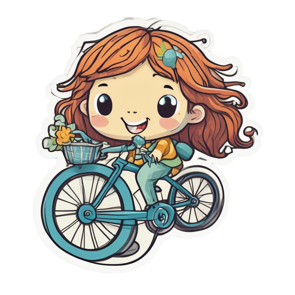 Anchor riding a bicycle — american traditional stickers