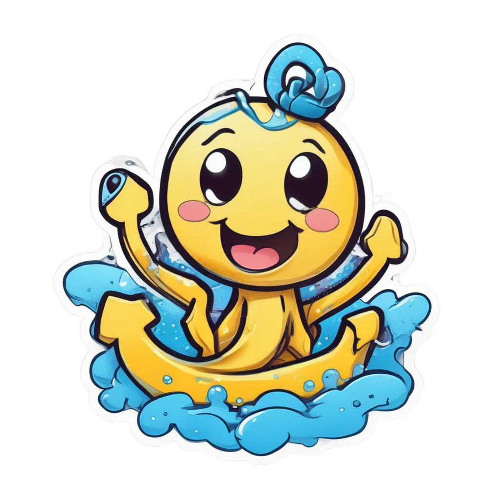 Anchor splashing in puddle — american traditional stickers