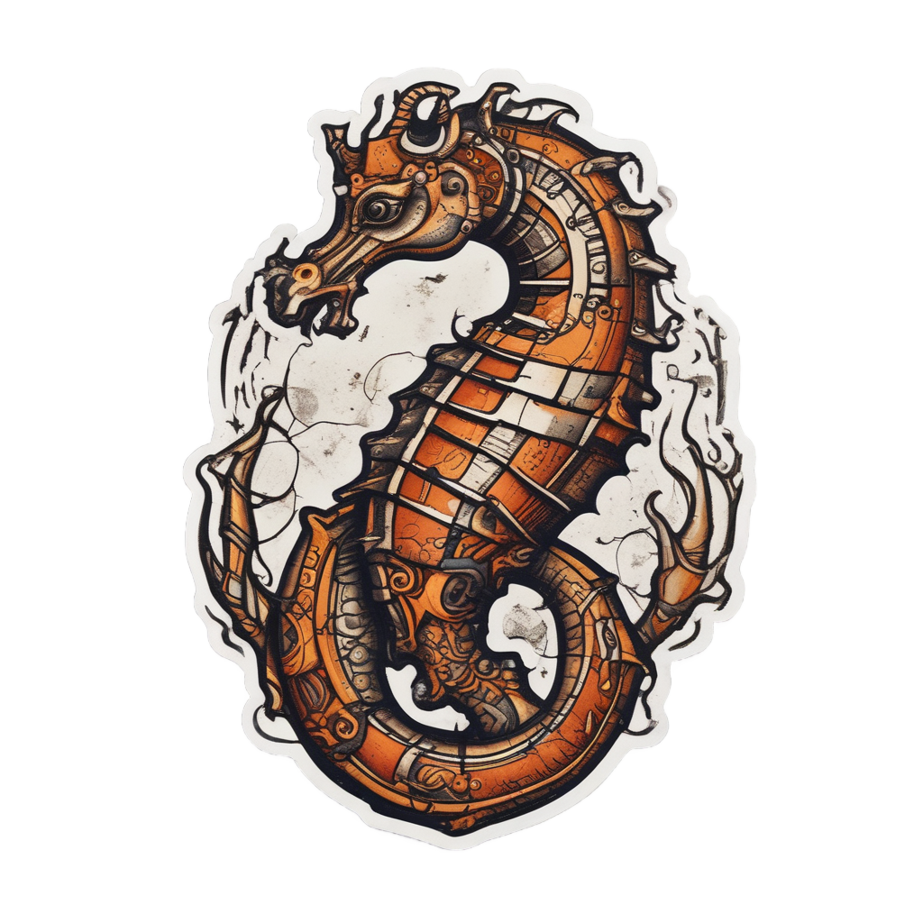 Anchor-Tailed Seahorse — ocean nursery stickers