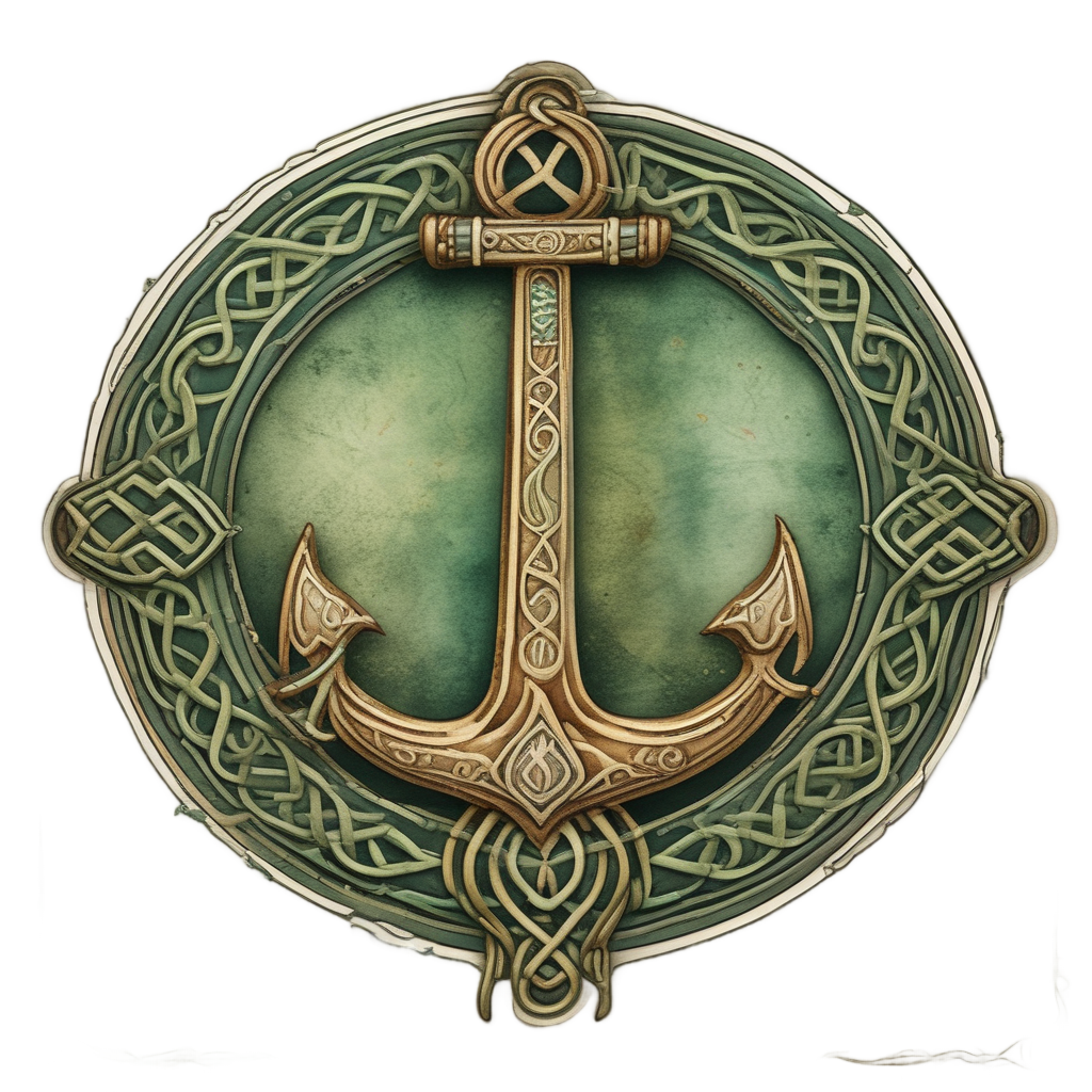 Anchor with Celtic Knotwork — american traditional stickers