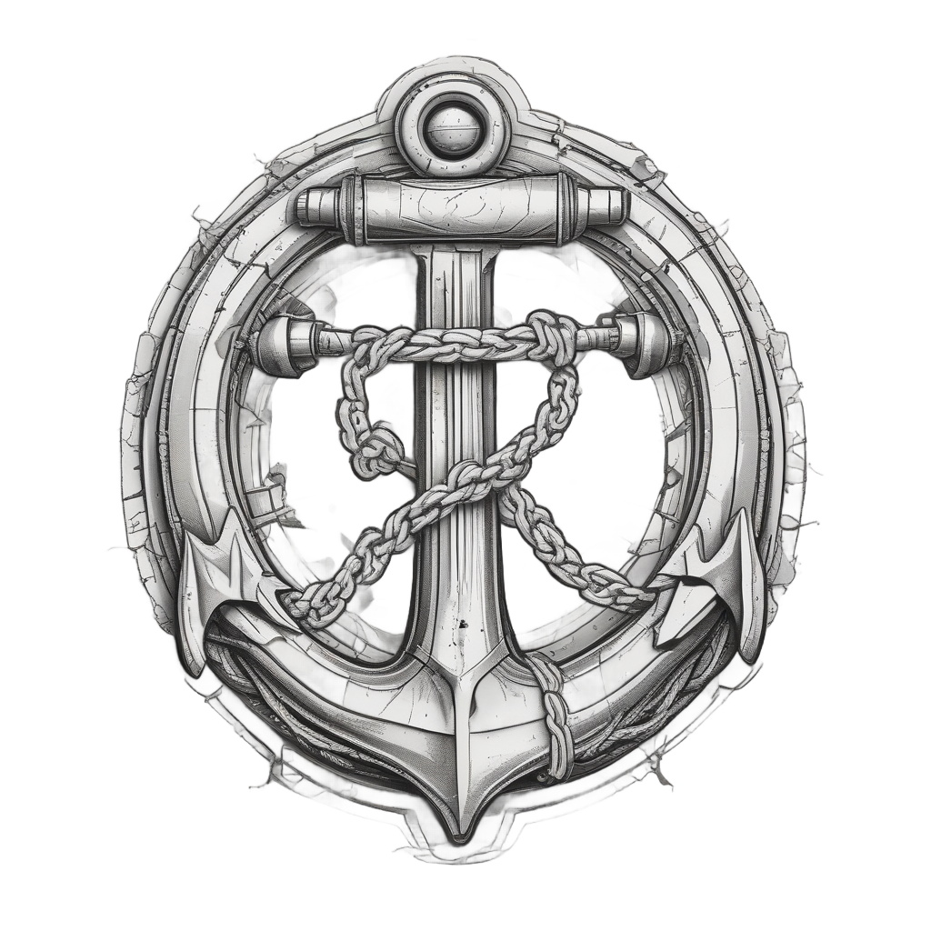Anchor With Chains — american traditional stickers