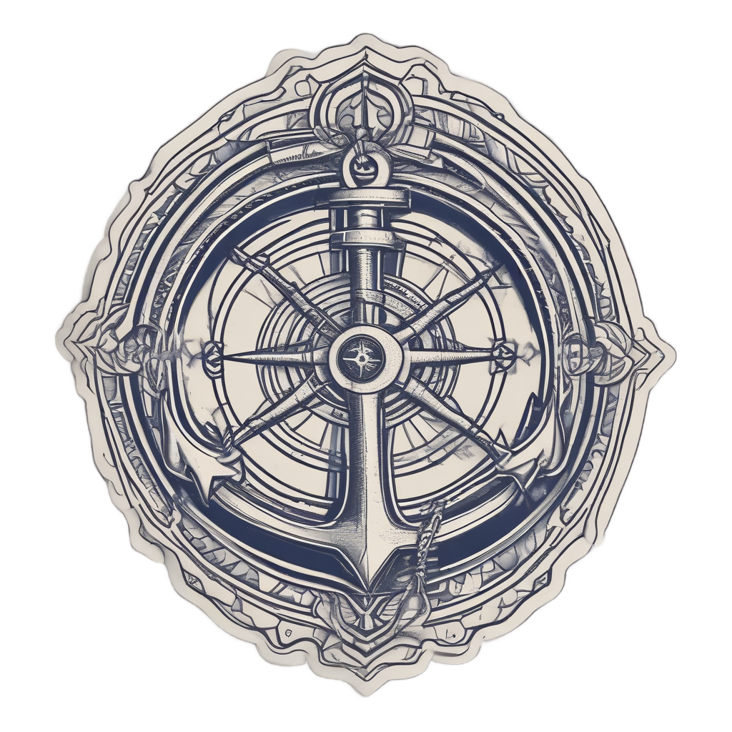 Anchor With Compass — american traditional stickers