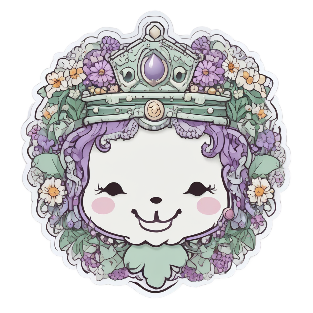 Anchor with Flower Crown — american traditional stickers