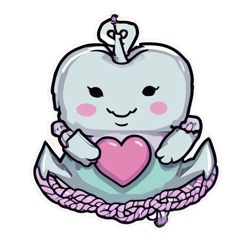 Anchor with Heart Float — american traditional stickers