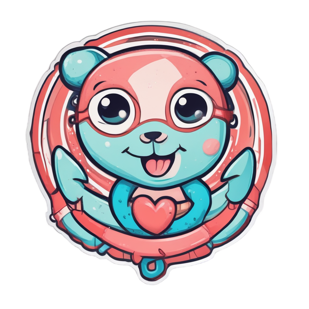 Anchor with Heart Lifebuoy — american traditional stickers