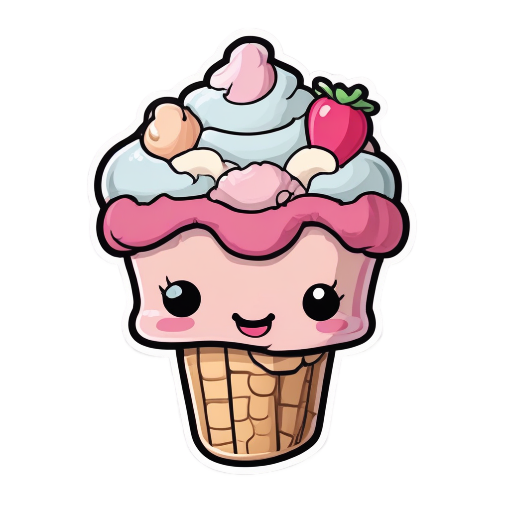 Anchor with Ice Cream — american traditional stickers