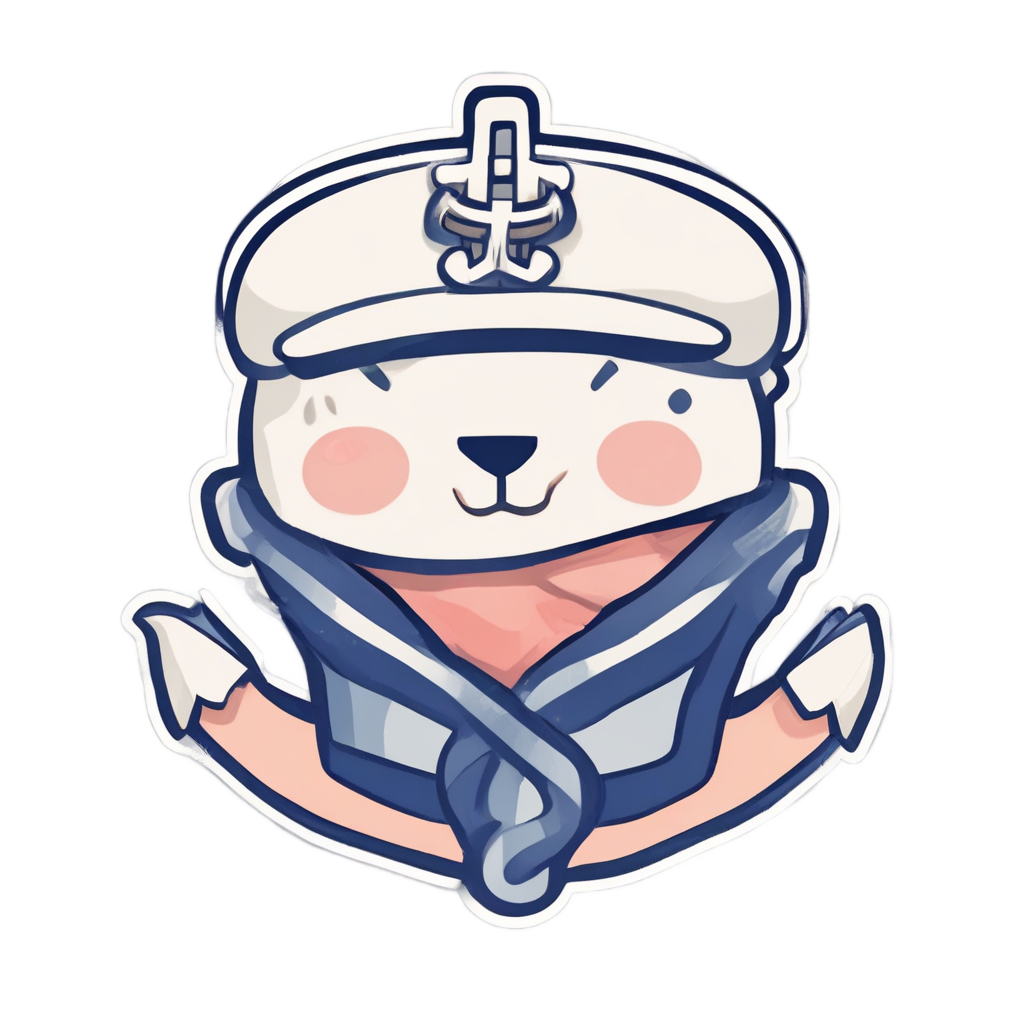Anchor with Sailor Hat — american traditional stickers