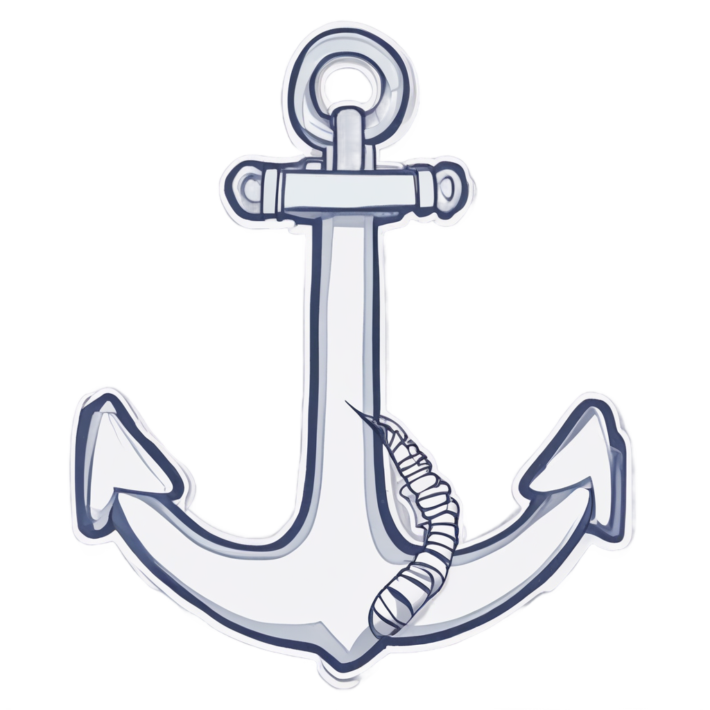 Anchor with Sleepy Face — american traditional stickers