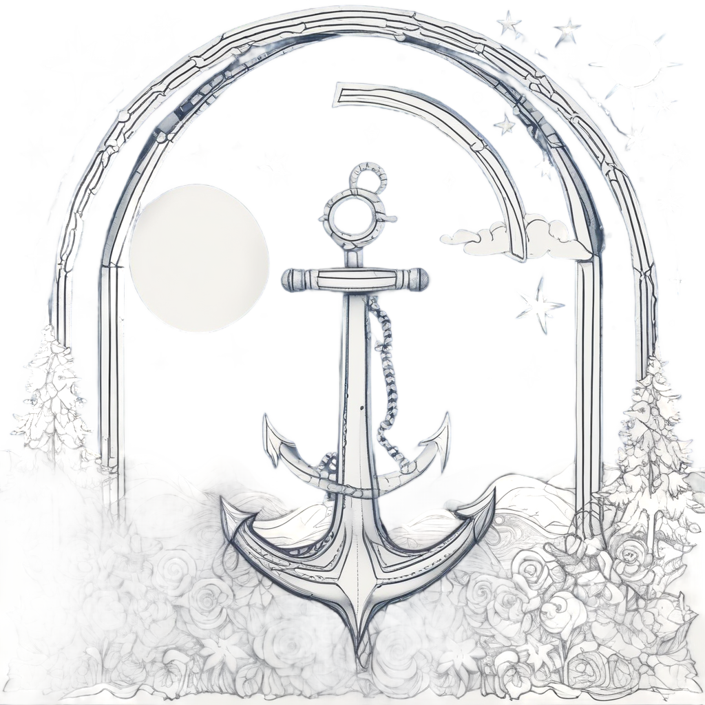 Anchor with Stars Night — american traditional stickers