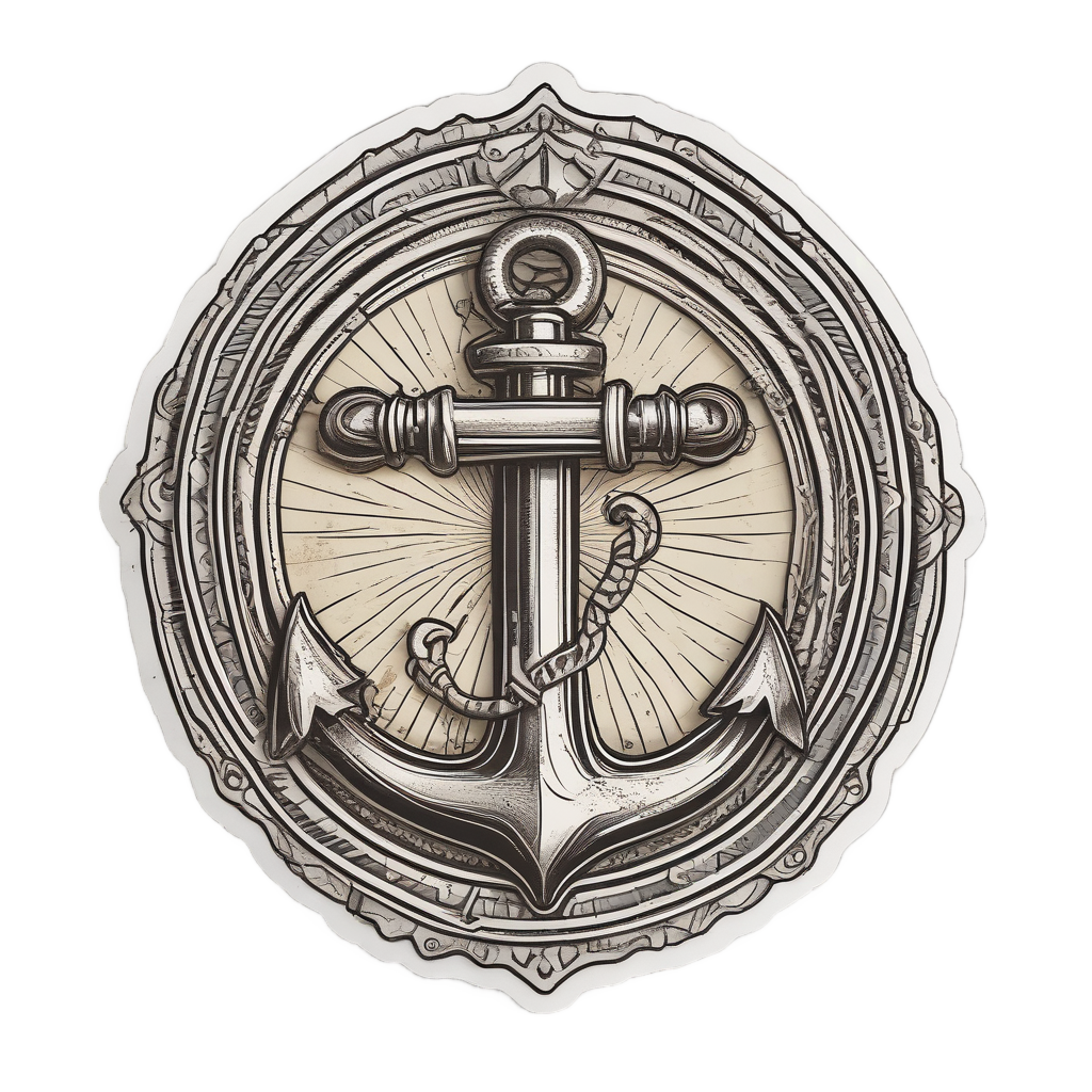 Anchor With Sunburst — american traditional stickers
