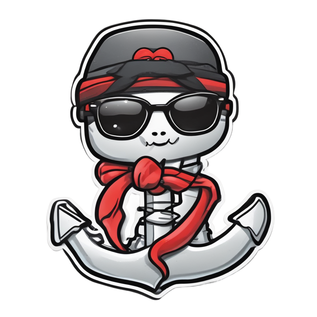Anchor with Sunglasses — american traditional stickers