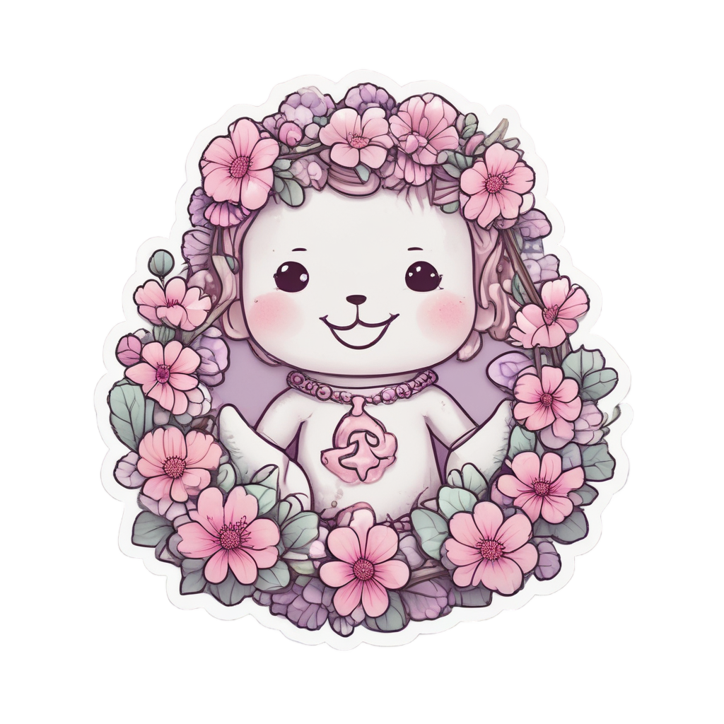 Anchor with tiny flower crown — american traditional stickers