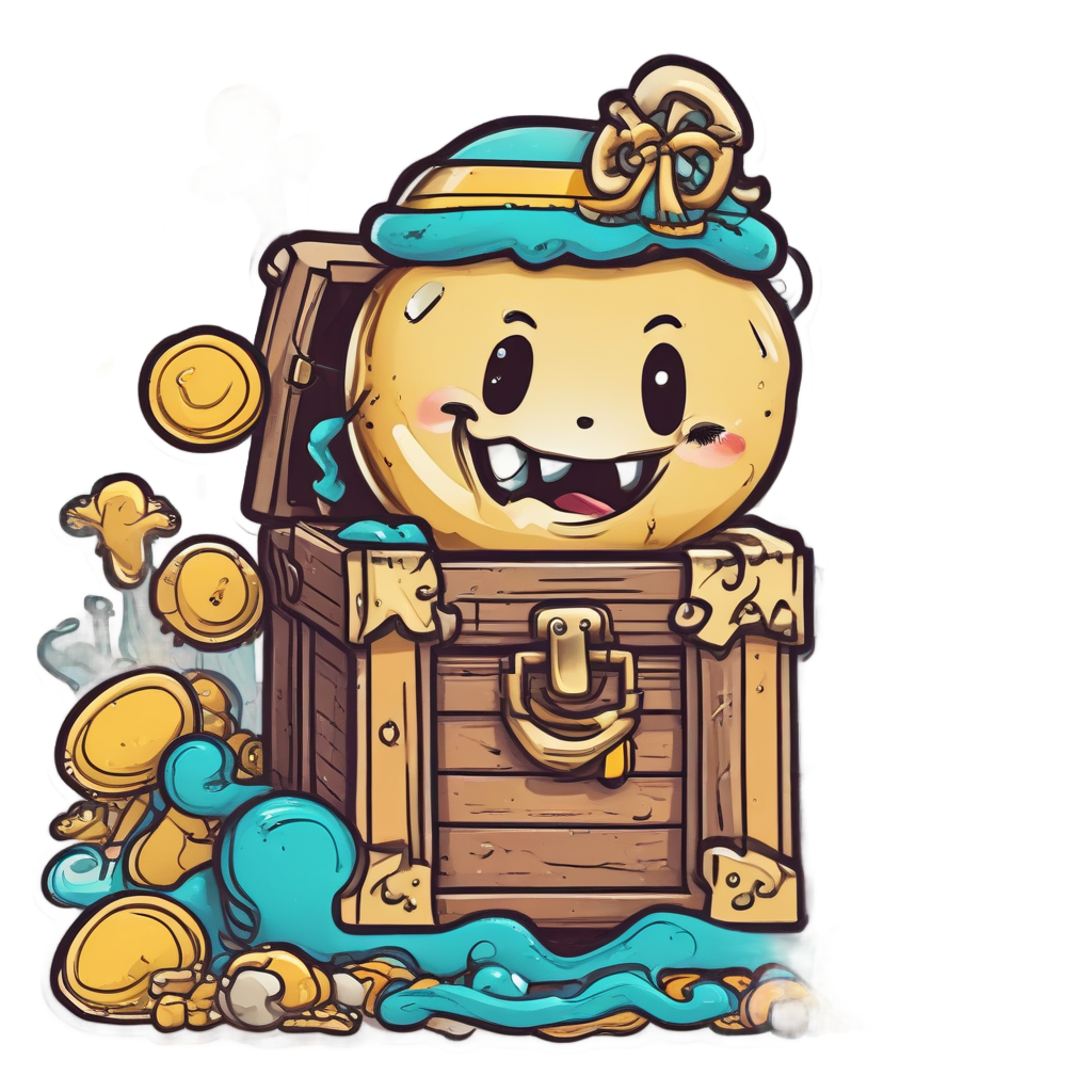 Anchor with Treasure Chest — american traditional stickers