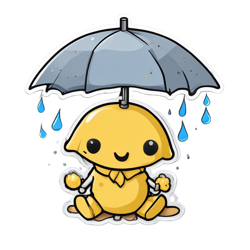 Anchor with Umbrella Rain — american traditional stickers