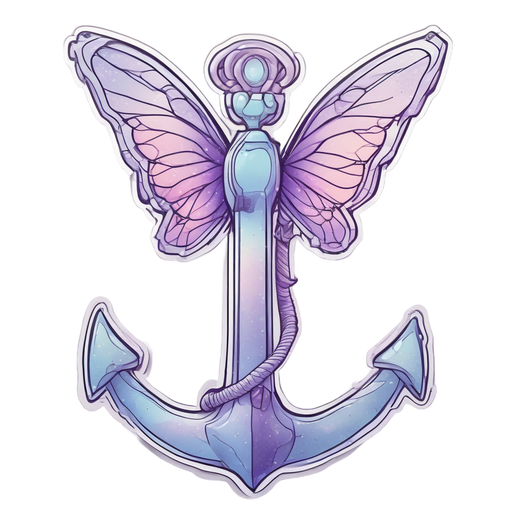 Anchor with Wings — american traditional stickers