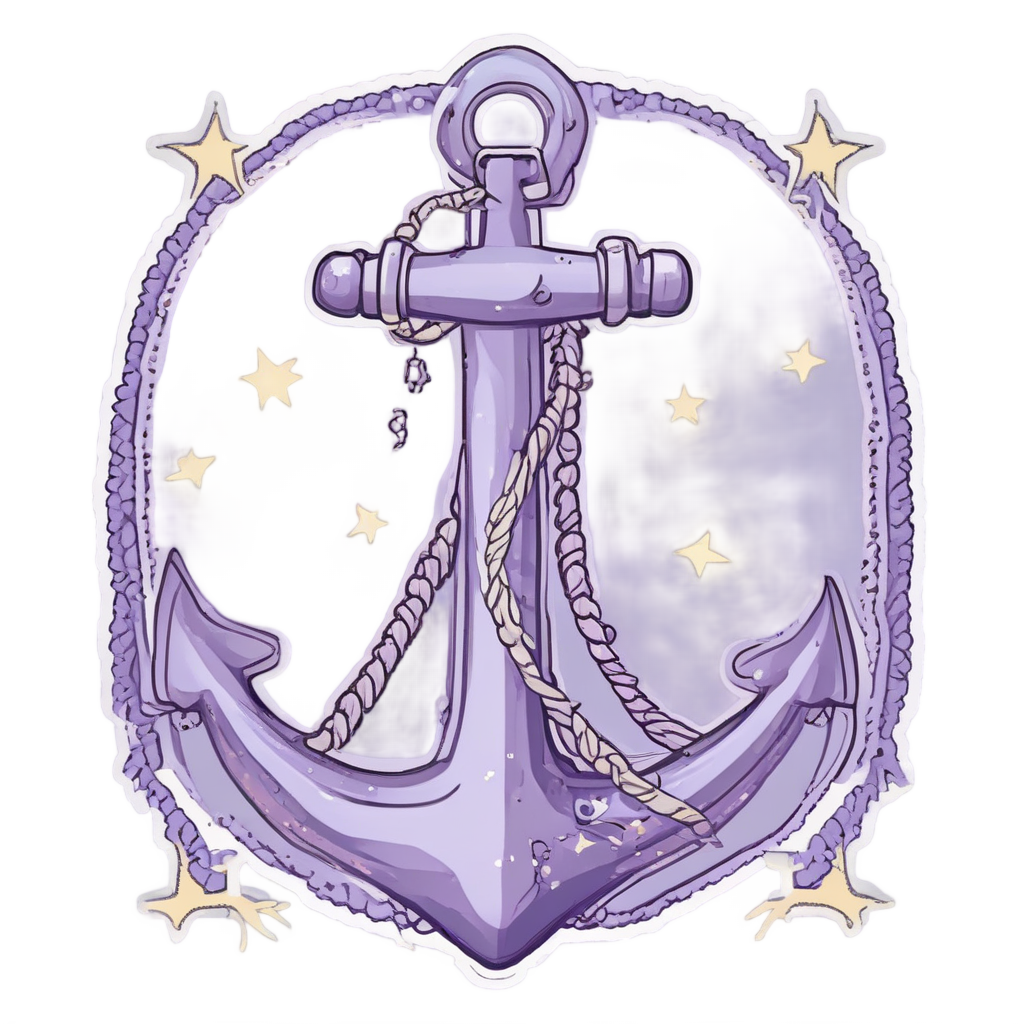 Anchor Wrapped in Starry Rope — american traditional stickers