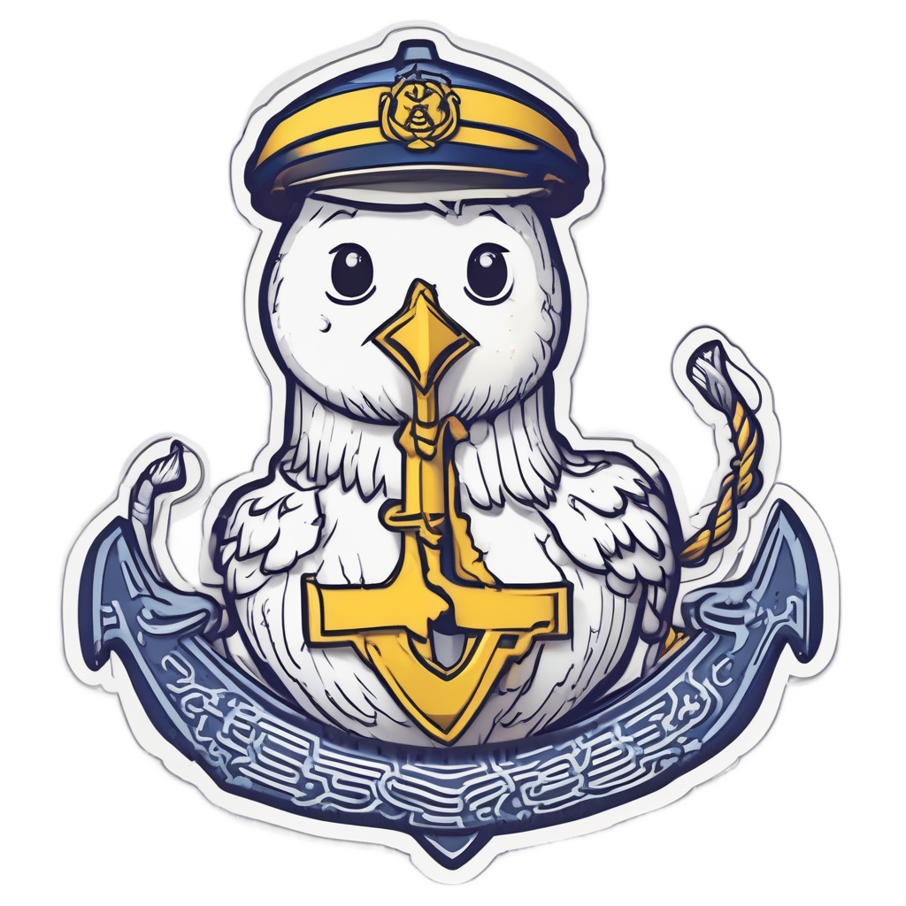 Anchored Chick Sailor — farm nursery stickers