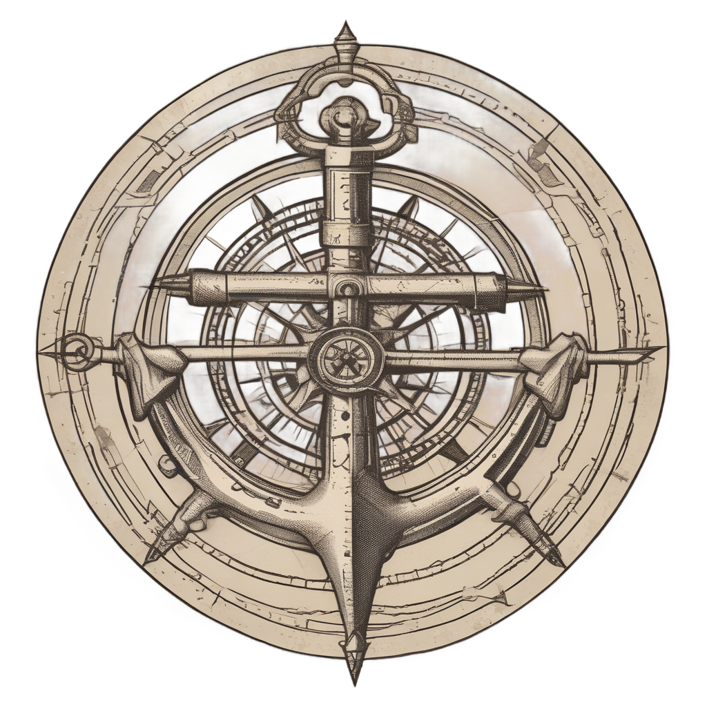 Anchored Compass Rose — american traditional stickers