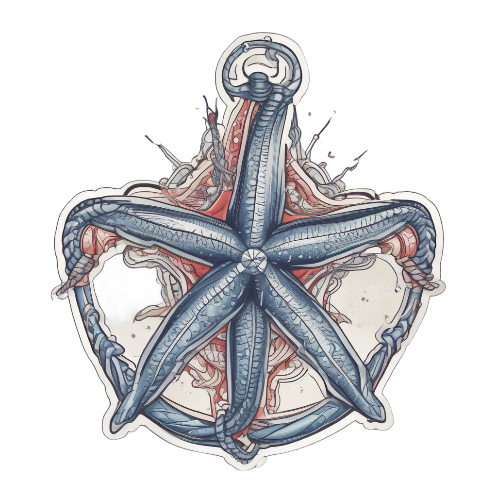 Anchored Starfish Sailor — ocean nursery stickers