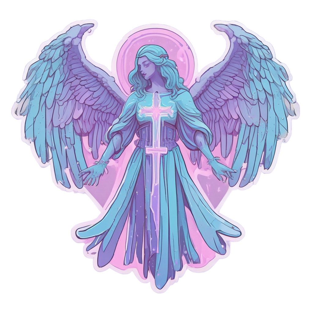 Angel Dagger Sacred Heart — american traditional stickers
