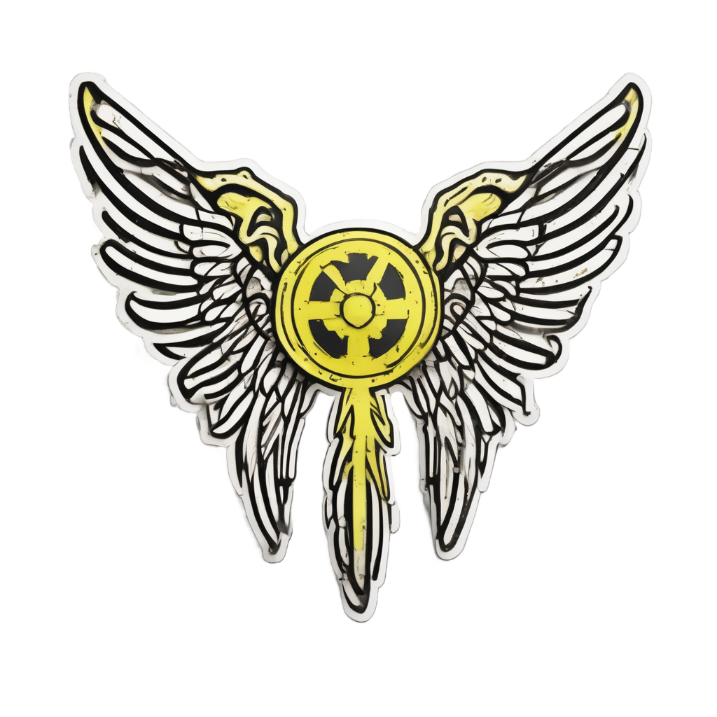 Angel Radioactive Wings — danger symbol stickers