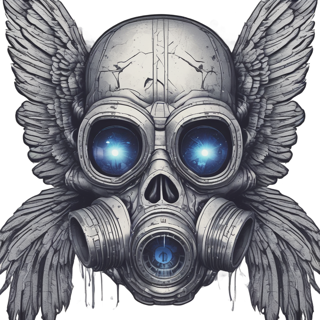 Angel Skull — gas mask stickers