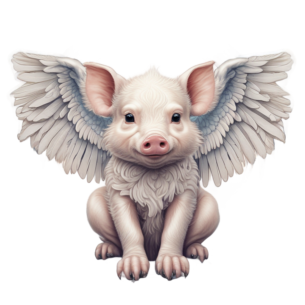 Angel Winged Piglet — farm nursery stickers