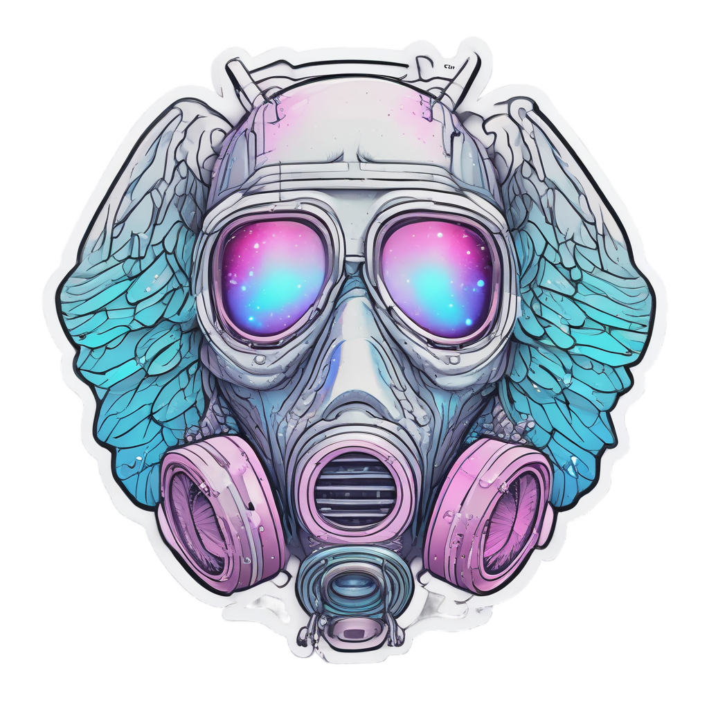 Angel Wings Gas Mask — gas mask stickers