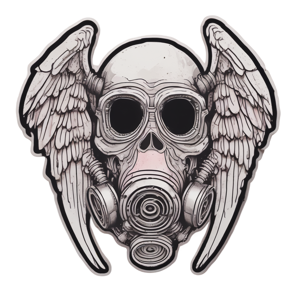 Angel Wings Skull — gas mask stickers