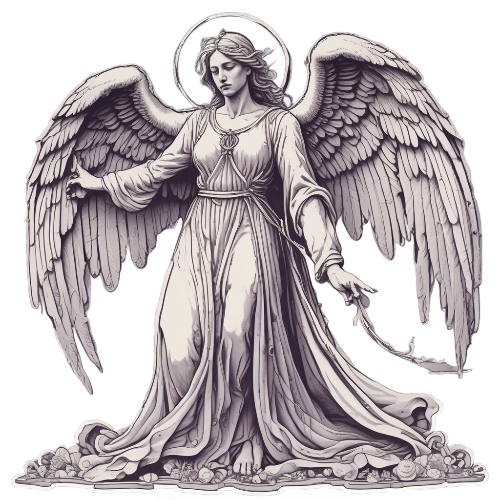 Angel with Wire — barbed wire stickers
