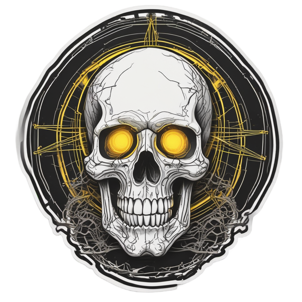 Angelic Halo Skull — barbed wire stickers