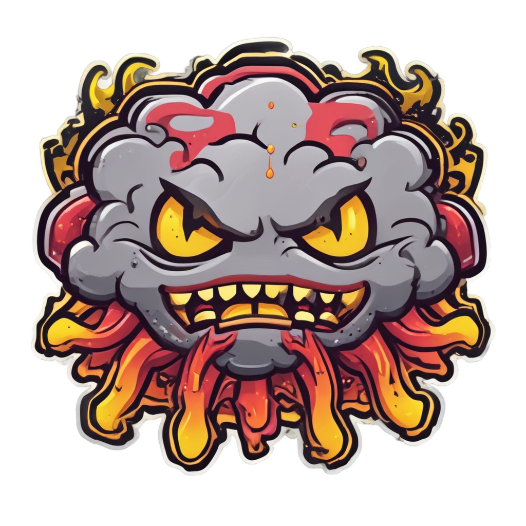 Angry Bolt Cloud — high voltage stickers