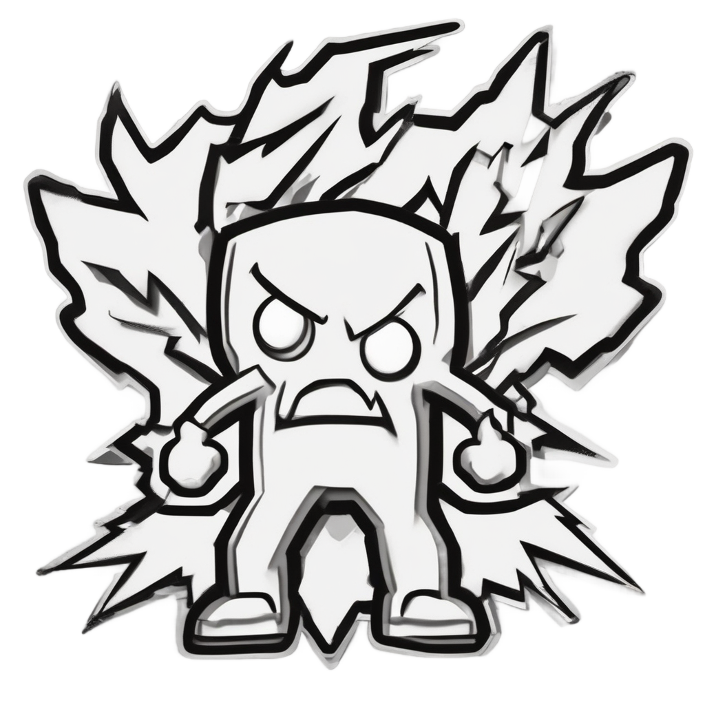 Angry Bolt Mascot — high voltage stickers