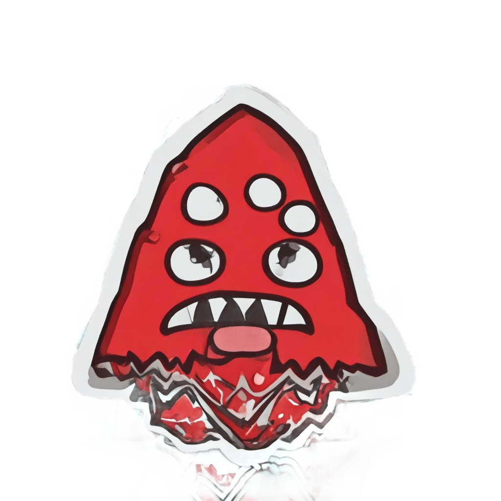 Angry Caution Frown — warning signage stickers