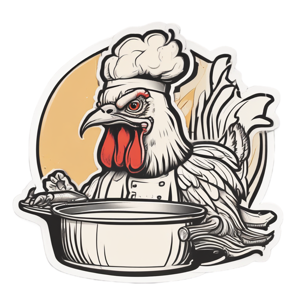 Angry Chef Chicken — animals & pets stickers