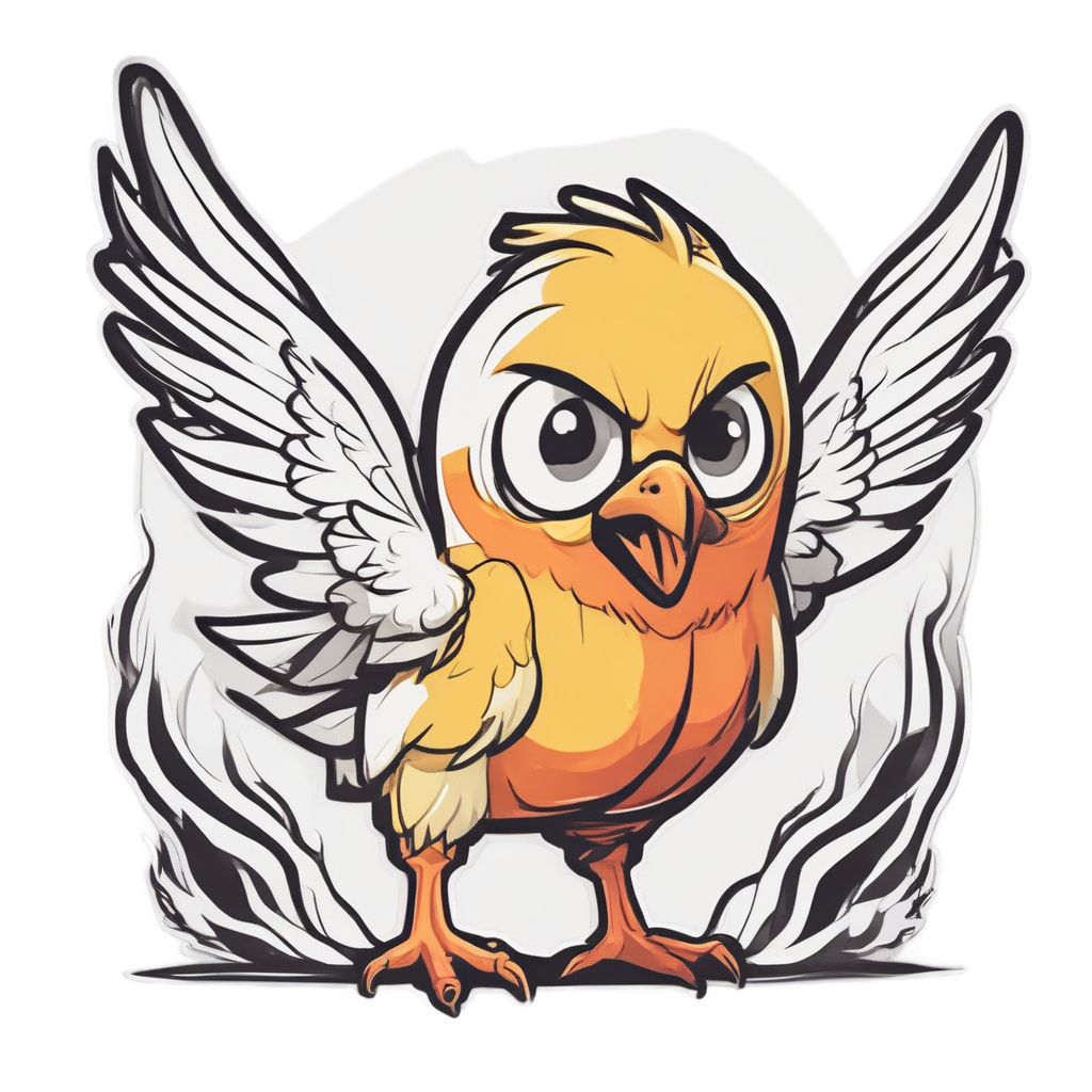 Angry Chick with Fire — farm nursery stickers
