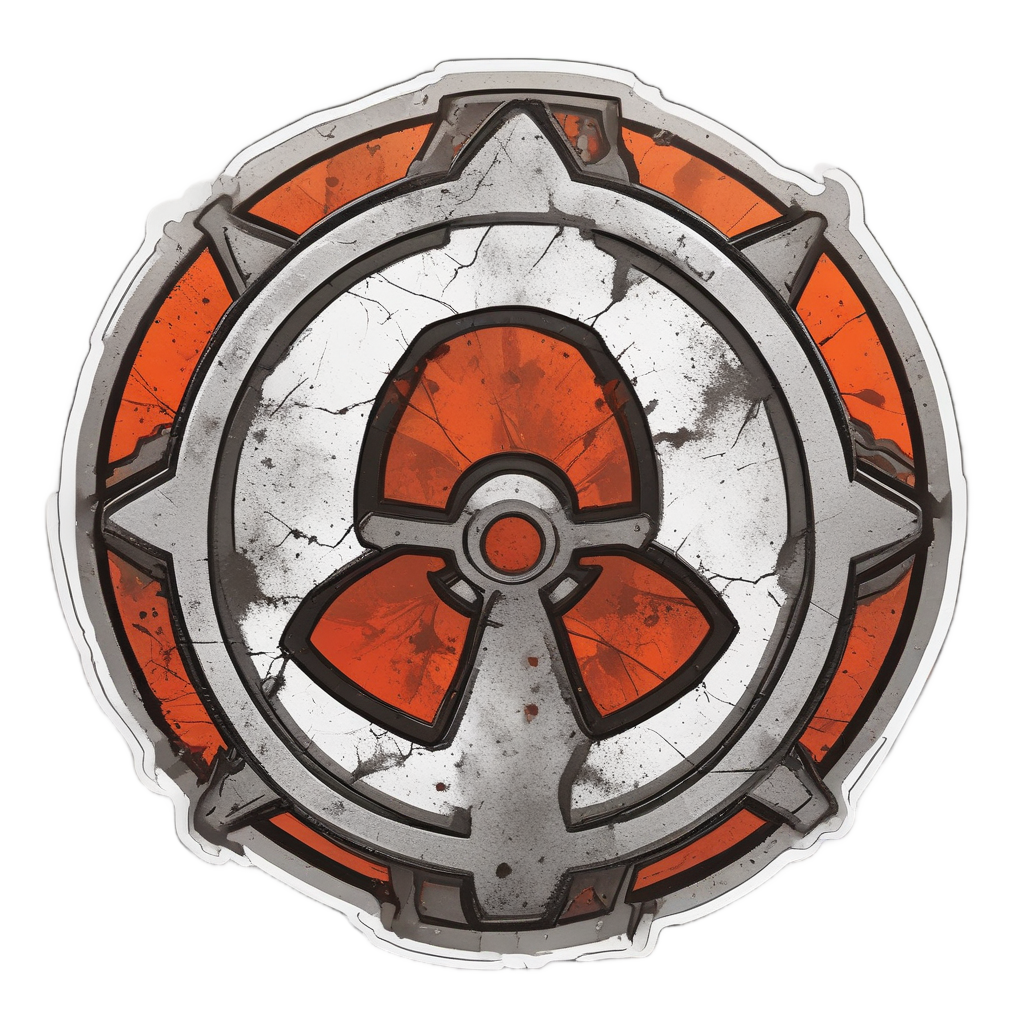 Angry Corroded Tri-blade — radioactive stickers