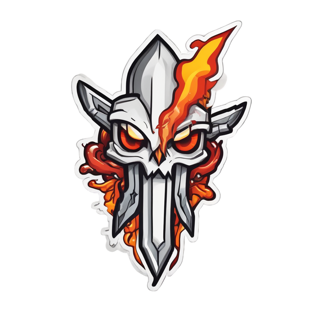 Angry Dagger Heart Spark — american traditional stickers