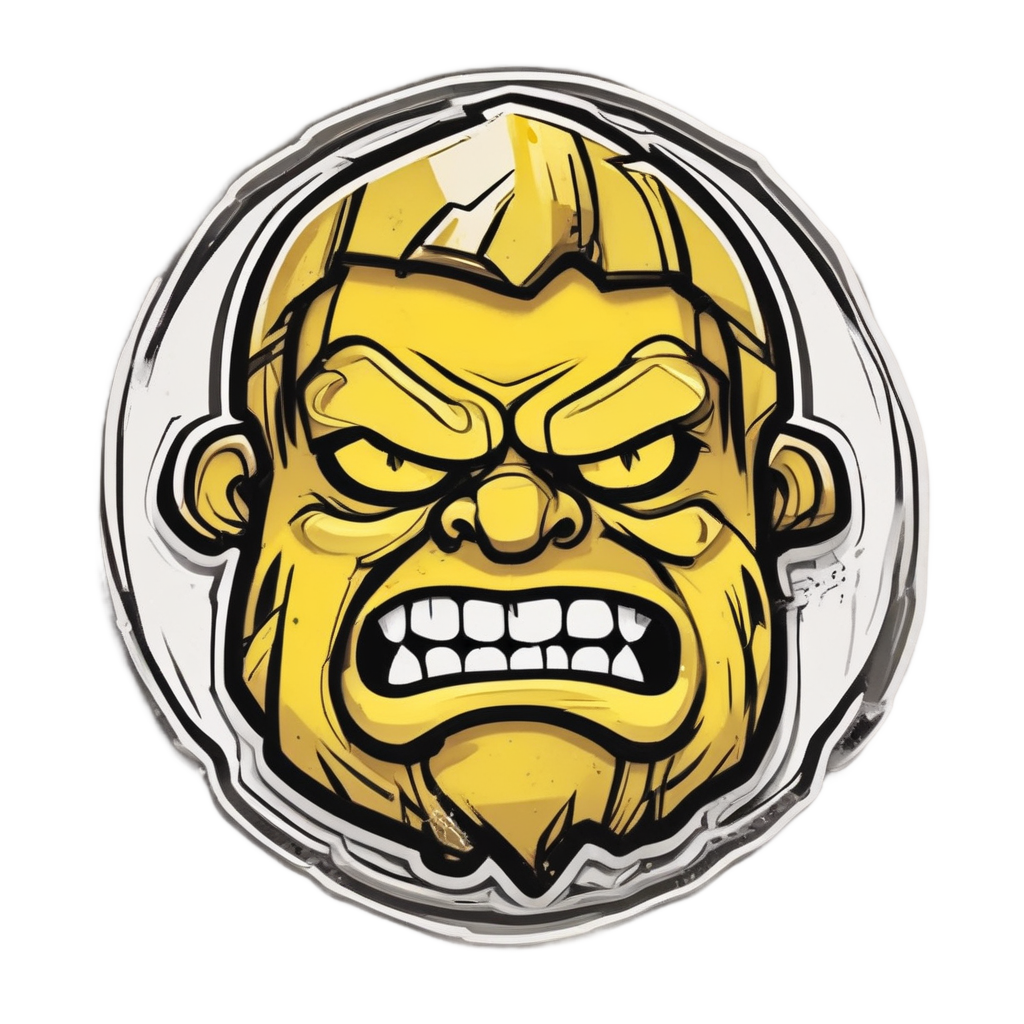 Angry Furious Yellow Stripe — warning signage stickers